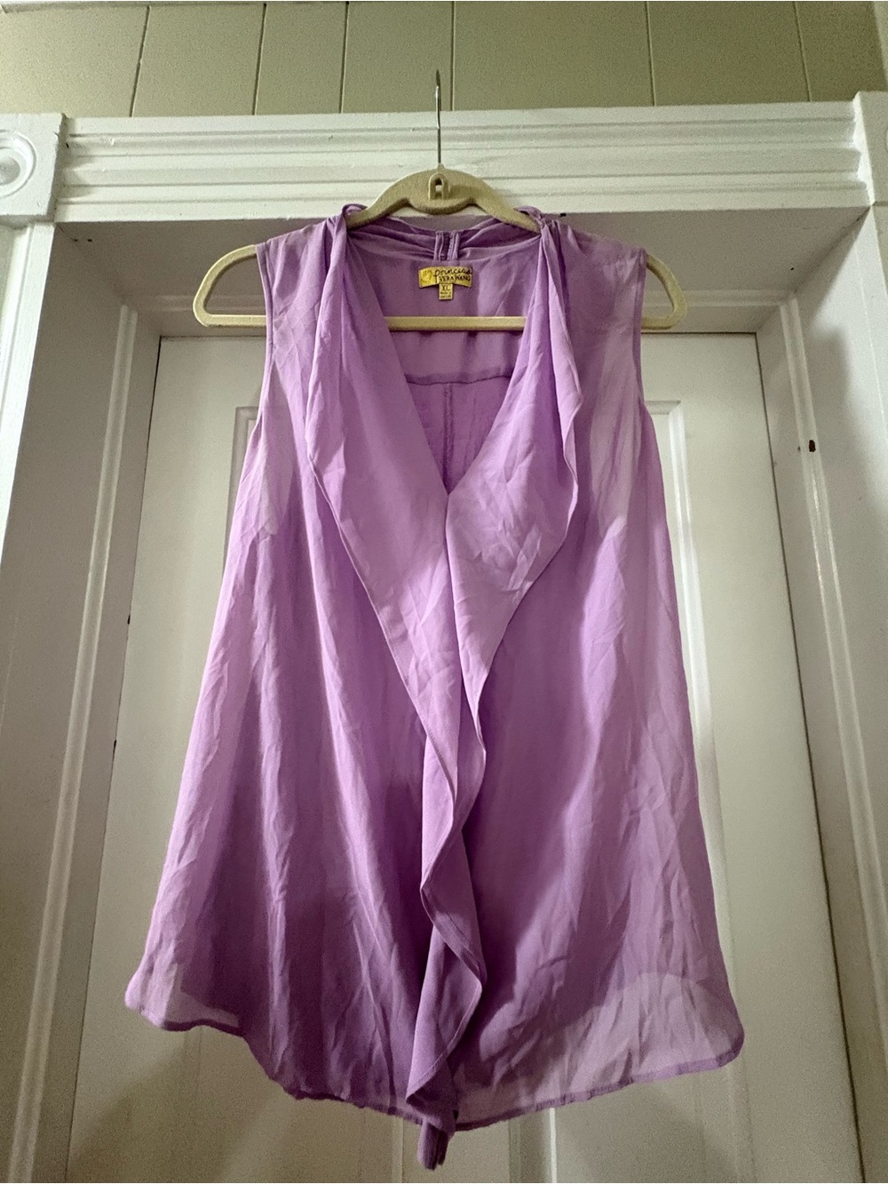 Princess Vera Wang Purple Ruffle Sleeveless Blouse Size XL
